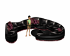 rose black couch