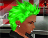 Green bright spike hair