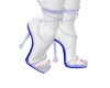Bodycon shine blue heels