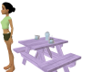 Purple picnic table