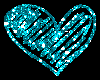 Aqua Glitter Heart