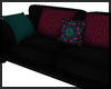 Black Wine/Teal  Couch ~