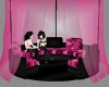 Pink and Black couch set