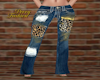 leopard patch jeans