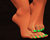 ARCHED FEET GREEN NAILS