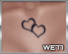 Hearts chest tattoo