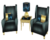 teal gold convo chairs