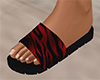 Red Orange Tiger Stripe Sandals 2 (F)