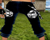 pants skull blue jean
