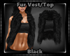 Fur Vest and Top Black