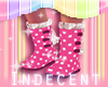 polka pink boots