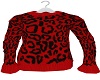 Sweater Red Cat Print