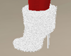 White Fur Heeled Boots