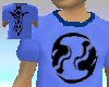 blu yinyang skulls shirt