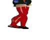 Blk Shoes Red Stockings