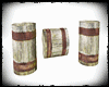 3 old barrels with poses