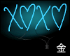 C` Blue Neon XOXO Sign