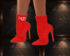 red winter boots