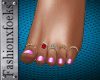 Pink Feet Nail + Rings