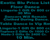 Exotic Blu Price List1