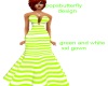 green and white xxl gown