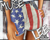 BL| Muse| US Flag Shorts