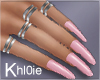 K barb pink nails rings