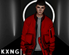 Kxng x Red Bomber Jacket