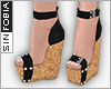 ::S::Cork wedges Black