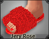 [JR] Red Fur Slippers