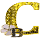 B♛|Gold Sign Letter  C