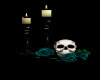 Skull Teal Rose Candle
