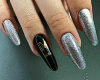 Black & Silver Nails