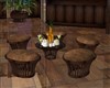5 STOOLS / BROWN LEATHER