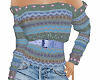 TF* Blue Belted Sweater