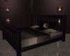 ~L Cream & mahogony bed