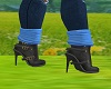 Boots w Blue Socks