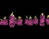 Pink Stripe Candles