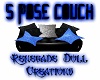 Blue&Black 5 Pose Couch