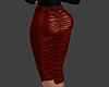 Red Ruched Pencil Skirt