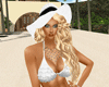 HB2 Aya Wht Hat Blk Bow