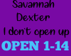 Savannah Dexter  OPEN UP