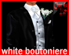 white boutoniere wedding