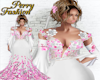 pink floral gown set