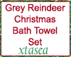 Grey Reindeer Towels