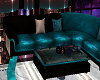 turquoise couch n hugs