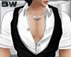 Black White Vest Sh Suit
