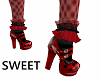 sweet red black dot heel
