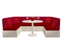 red/white table set