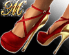 ^MQ^ Gold & Red Shoes